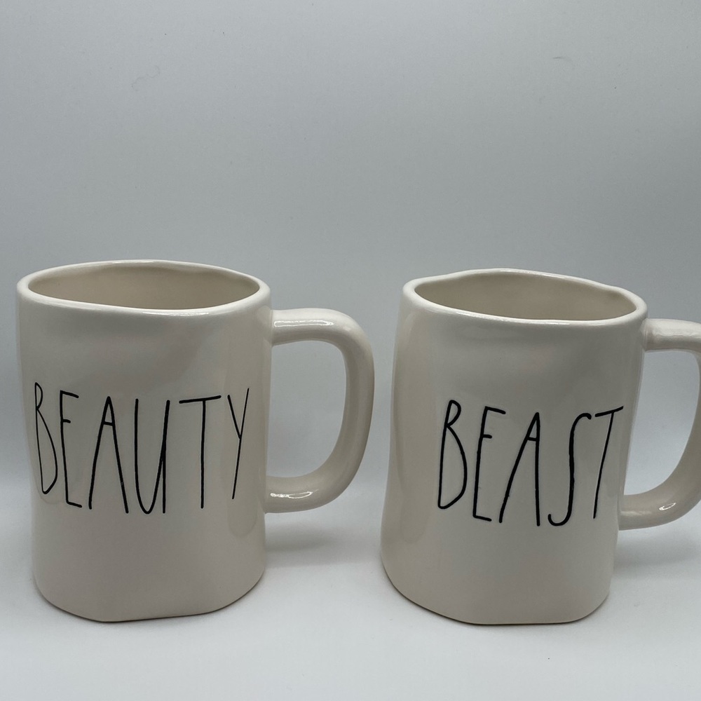Rae Dunn Beauty & Beast couples mug set artisan collection